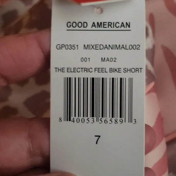 Good American Feel-Good Leopard Print Bike Shorts High Rise Stretch - Picture 5 of 5